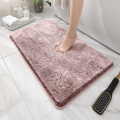 Tapete de chão de banheiro arredondado e espesso, tapete absorvente para banheira, material de pelúcia, tapete antiderrapante para os pés, capacho de entrada, banheiro