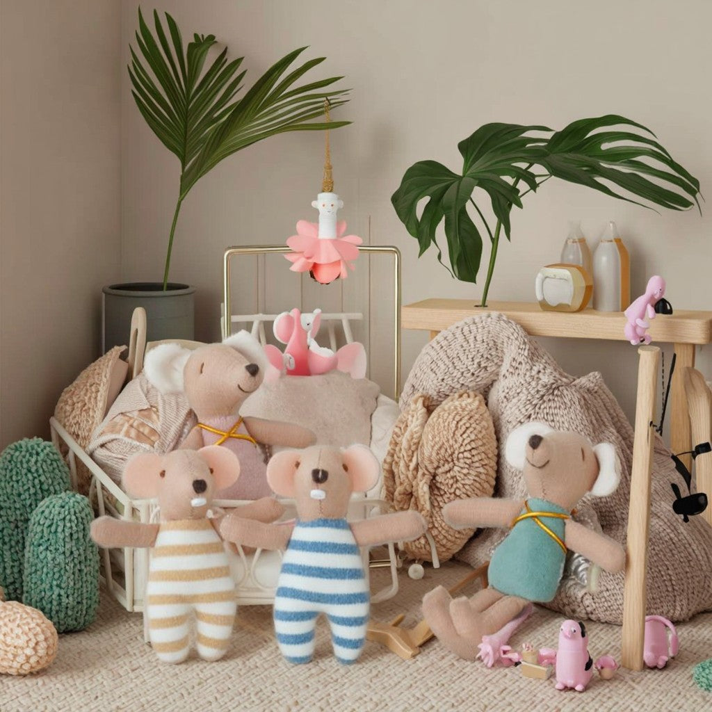 2025 Baby Plush Toy Comforts Sleeping Cute Rabbit, Bear, Mouse Baby Girl Doll, Cloth Doll Doll