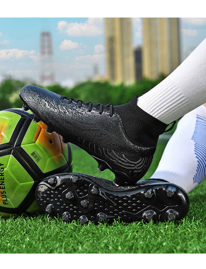 New Men Sport Soccer Shoes Training Boys Football Boots Outdoor Adult Long Spikes Non Slip Cleats Breathable Match Comfortable