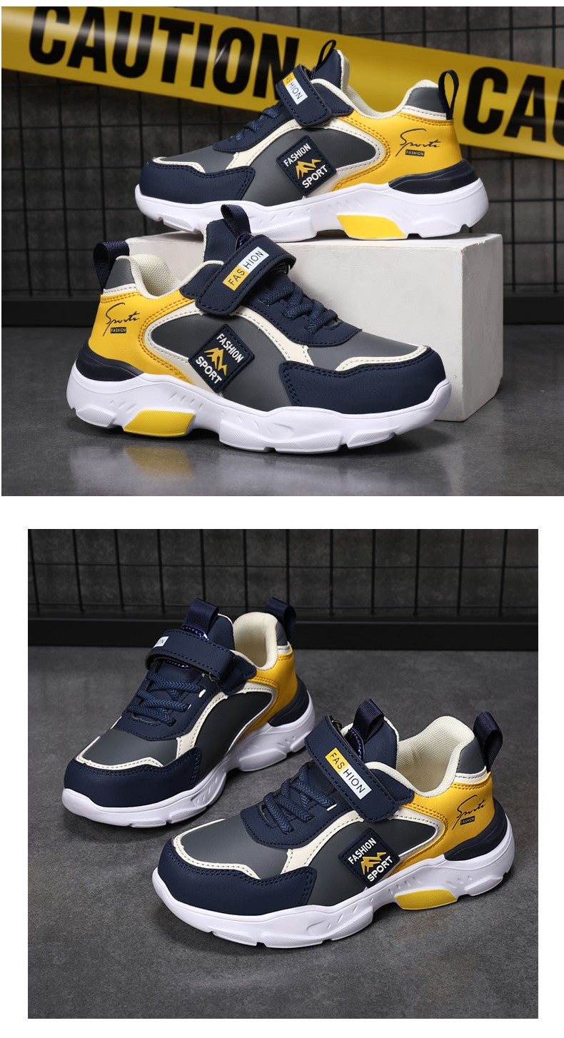 New Children's Leather Casual Shoes For Boy Girls Sneakers Breathable Kids School Walking Non-slip Sport Running Shoes Outdoor