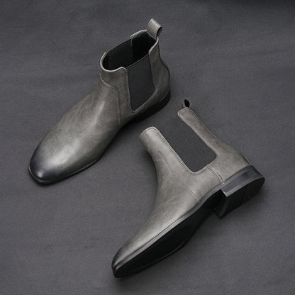 40~46 Botas Chelsea Masculinas 2024 Marca Confortável Moda Couro Botas Masculinas #KD431