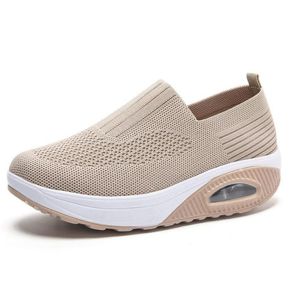 Summer Women Fashion Vulcanized Sneakers Platform Solid Color Flat Ladies Shoes Casual Breathable Wedges Ladies Walking Sneakers
