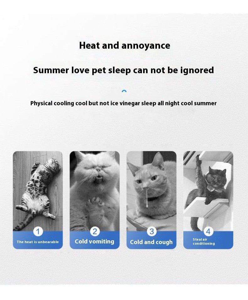 Tapete Gela Pet, Almofada de Seda Macia para Pet, Feito de Tecido Fresco de Grande Porte com Textura Delicada e Superfície Lisa, Adequado para Uso no Verão