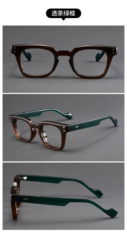 new square frame reading glasses retro printing glasses frame men women high-definition presbyopia glasses farsighted glasses