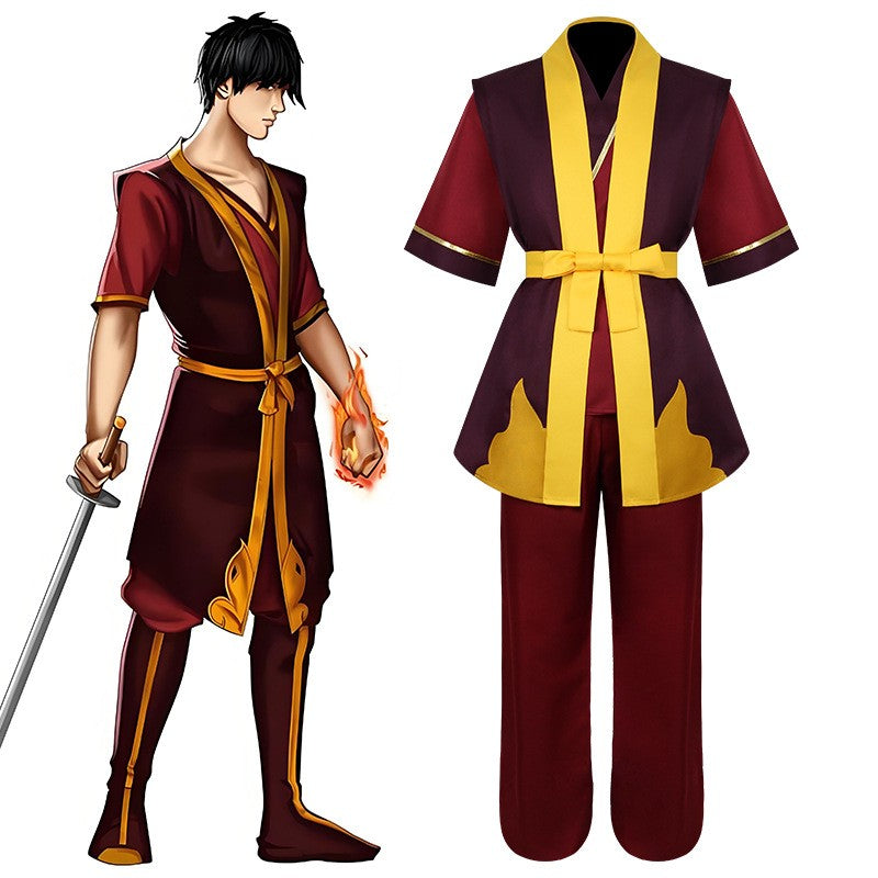 Anime live action Avatar The Last Airbender Prince Zuko Cosplay Costume Anime Custom Made Uniform Wig Halloween Party cosplay
