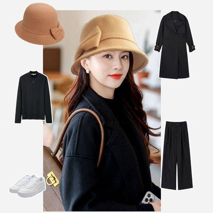 Elegant Brim Bowler Fedora Hats Church Bowler Cloche Hats Women Vintage Retro Hat Autumn Winter Warm Hat Wool Felt Bucket Cap