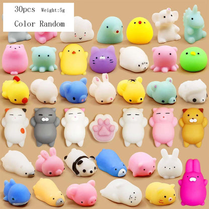 30PCS Pinch the Joyful Animal Tuan, Decompression Tool, Children's Push Scan Code Small Gift, Offline Activity Gifts