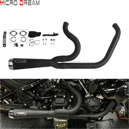 For Harley Softail Low Rider ST FXLRST 117 2025-26 Full Complete Exhaust System Swept-up Muffler Motorcycle Exhaust Pipes 2-In-1