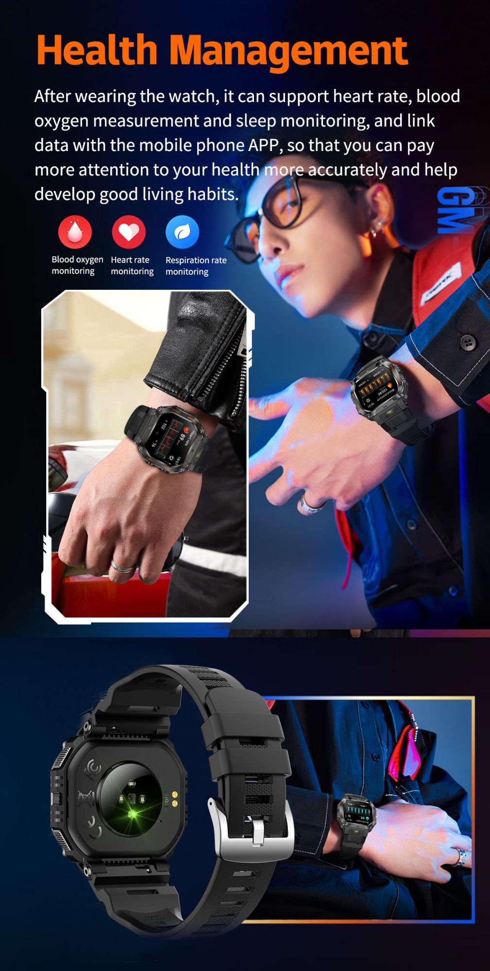 2025 COLMI P85 Smart Watch Men Bluetooth Call Outdoor Rugged Smartwatch 3ATM IP68 Waterproof Flashlight Sports Fitness Watches