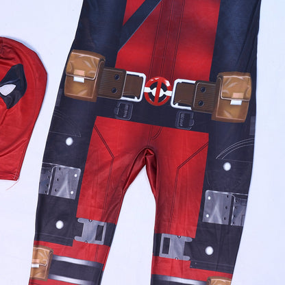 Deadpool vs Wolverine Boys Superhero Cosplay Spandex Suits with Accessories Swords Claws Children Birthday Gift Toy Role Play
