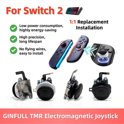 GINFULL TMR Effect Joystick New White Black For NS2 Switch 2 Controller 3D Analog Stick For Joy-Con 2 Replace Left Right Rocker
