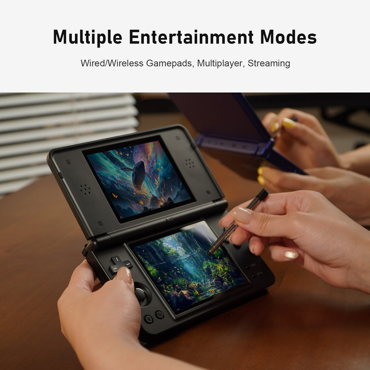 Anbernic RG DS Plus Retro Handheld Game Console 4.3" IPS Dual Screens Linux 16GB 4000mAh DS Plus Streaming Portable Games Player