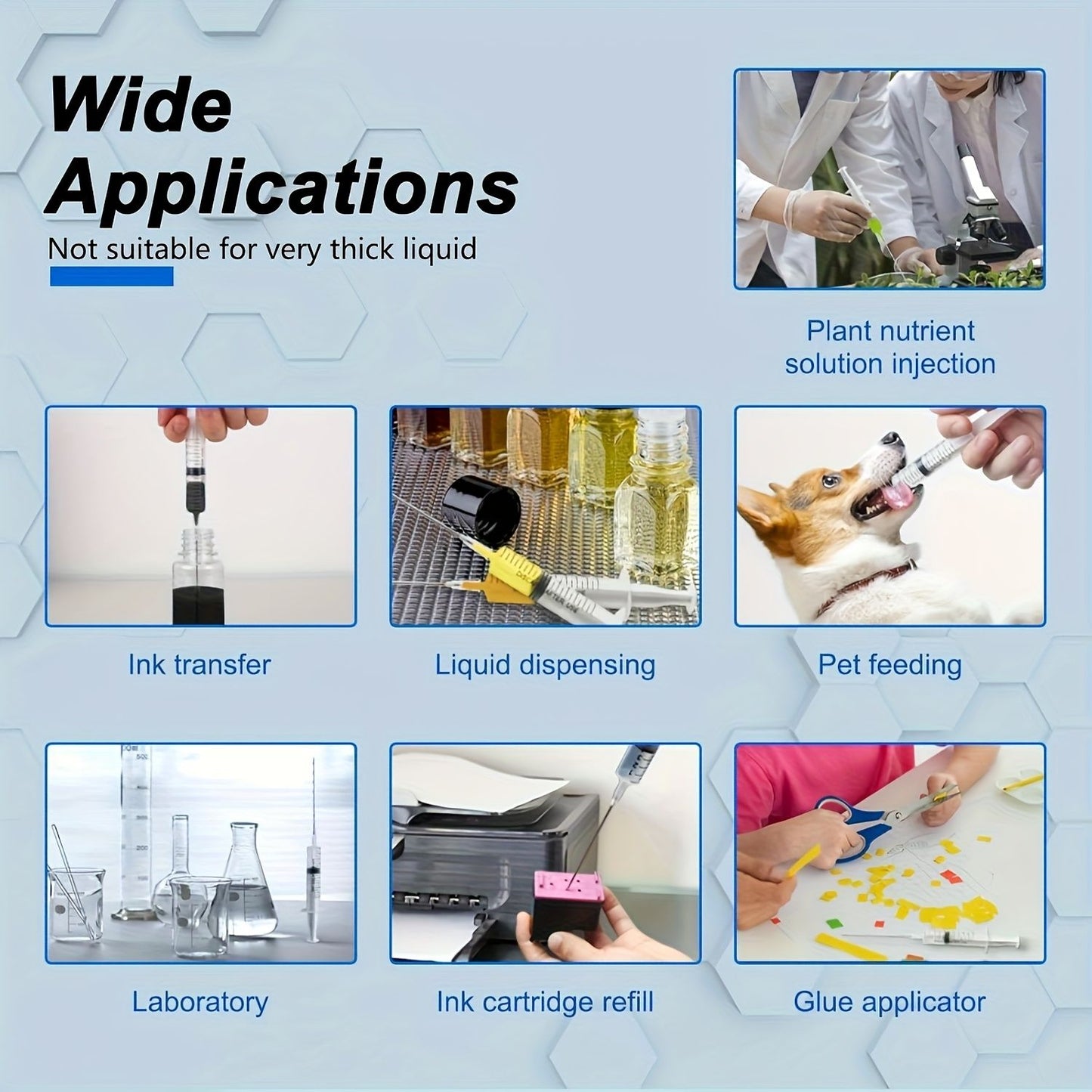 20 Seringas de 1ml/3ml/5ml/10ml com Tampa, para Cola, Distribuição e Medição de Líquidos, Alimentação de Animais de Estimação, Recarga de Cartuchos de Tinta, etc.