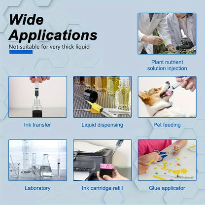20 Seringas de 1ml/3ml/5ml/10ml com Tampa, para Cola, Distribuição e Medição de Líquidos, Alimentação de Animais de Estimação, Recarga de Cartuchos de Tinta, etc.