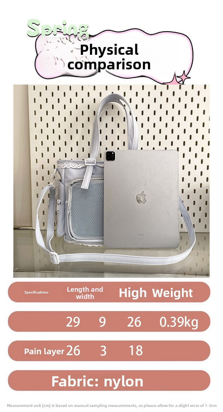 New Japanese Style Transparent Crossbody Bag Cute Candy Color Commuting Shoulder Bag for Girls Simple and Casual Texture Ita Bag