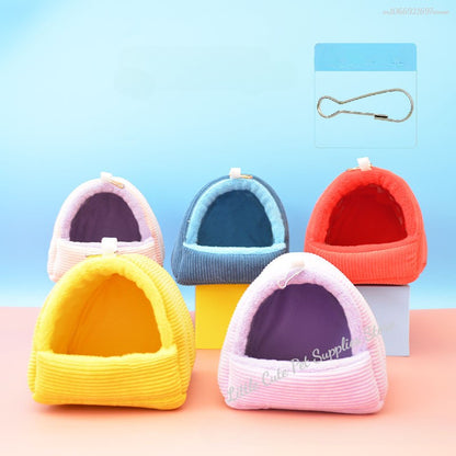 Ninho de Algodão para Pássaros Gaiola de Papagaio, Ninho de Algodão para Pássaros Espessado de Inverno, Mini Casa de Estimação, Rede, Tenda de Gaiola, Cama, Caverna Suspensa, Produto para Animais de Estimação