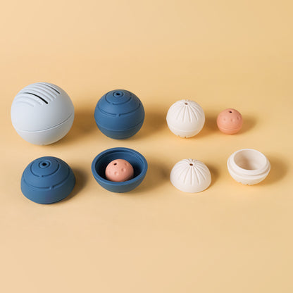 TYRY.HU 4pcs/Set Silicone Baby Teether Chewing Ball Toddler Infant Educational Toy Training Grid Friendly for Babies