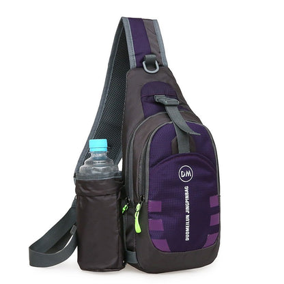 Men's Casual Crossbody Bag Unisex Outdoor Water Bottle Shoulder Bag Multi-functional Travel Waist Bag Fashion Men's Chest Bag Ox