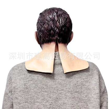 Old Man Mask Full Head Realistic Grandpa Face Wig Scary Elderly Costume For Halloween Party Centerpiece Home Display For Adults