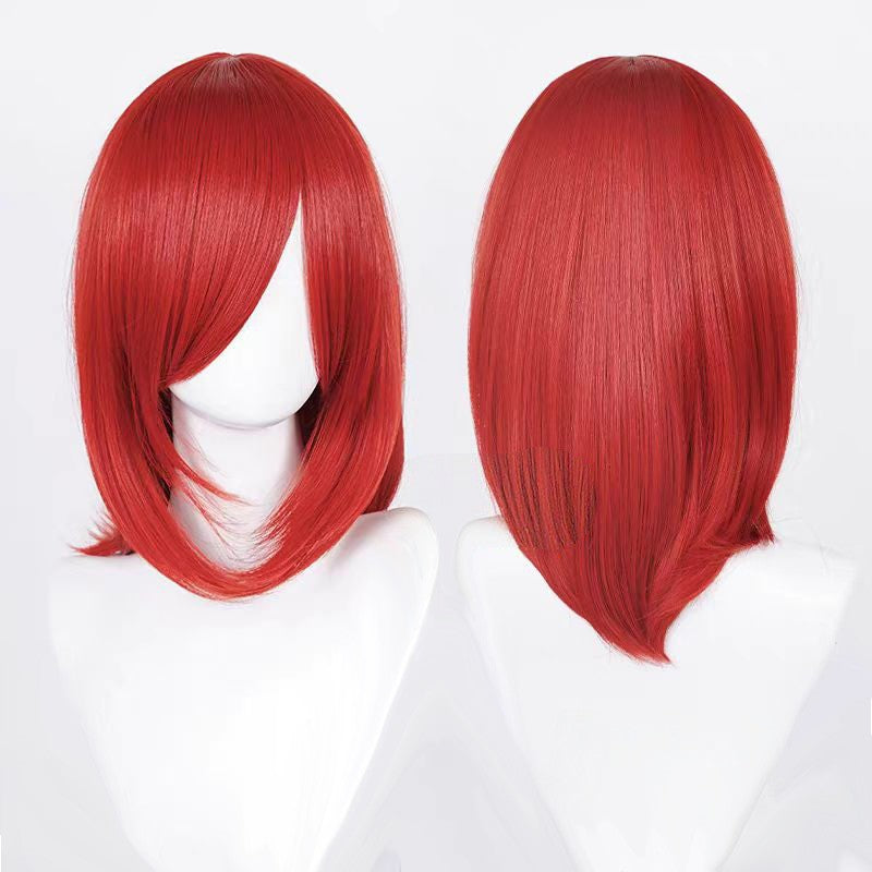 Perucas de Cosplay Multicoloridas 40cm Curtas Retas Masculinas Perucas Sintéticas Resistentes ao Calor para Cosplay de Anime e Festas de Halloween