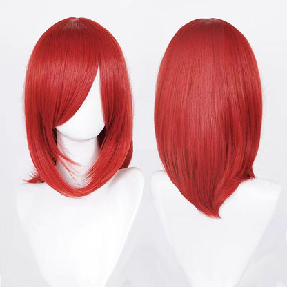 Perucas de Cosplay Multicoloridas 40cm Curtas Retas Masculinas Perucas Sintéticas Resistentes ao Calor para Cosplay de Anime e Festas de Halloween