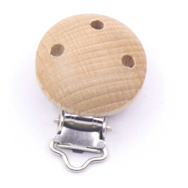 5Pcs/Sets Baby Pacifier Clips BPA Free Cute Modelling Beech Pacifier Clip Baby DIY Cartoon Animal Wooden Log Nipple Chain Holder
