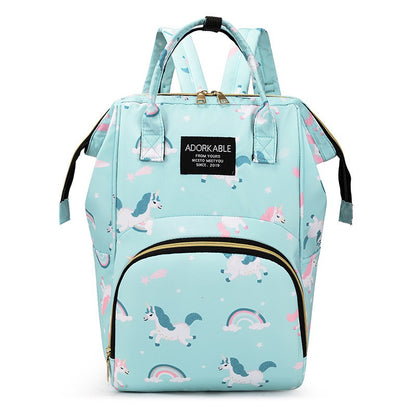 Large Capacity Mommy Bottle Insulated Storage Bag Diaper Storage Bag Cartoon Fashion Backpack Large Capacity Travel Bag New