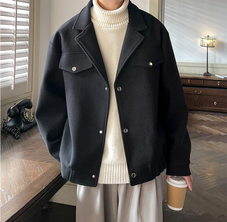 Men's Plus Size Winter Coat 3XL 5XL 300lbs Heavy Thick Wool Blend Trench Coat Vintage British Style Casual Pilot Jacket