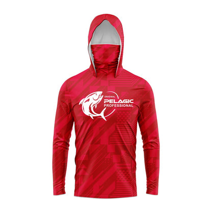 Camisa de pesca masculina com capuz, manga longa, proteção UV, vestuário de pesca