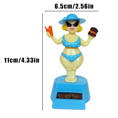 1 pc Car Decoration Solar Decoration Bobblehead Doll Cartoon RichWoman Modeling Decoration Gift Creative Interior Car Supplies