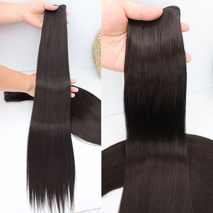 Cabelo Sintético Russo Liso de 65cm 200g, Extensões de Cabelo de Fibra com Bio Proteína Resistente ao Calor, Rabo de Cavalo para Cosplay