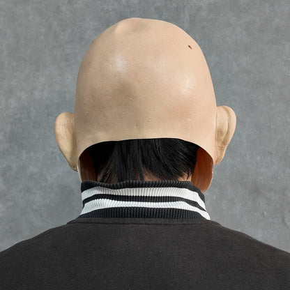 Realistic Wrinkled Old Man Horror Mask Scary Bald Head Halloween Costume Cosplay Prop Haunted House Party Accessory