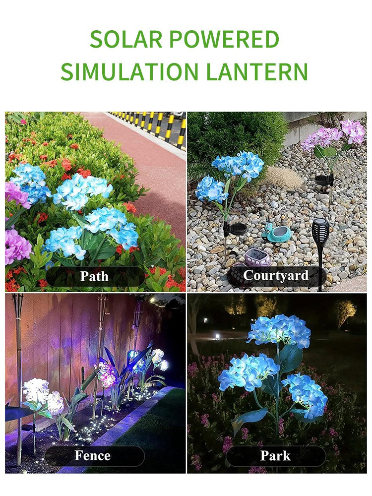1PC Solar-Powered Hydrangea Lanterns, Outdoor Landscape Lanterns, Garden Lanterns, Solar-Powered Lawn Lanterns, Rose Lanterns