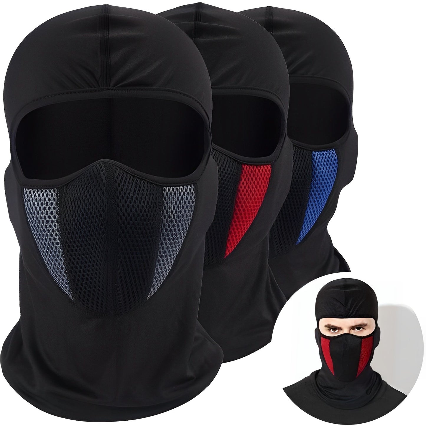 Balaclava Respirável Máscara Facial Completa de Motocicleta Touca Gorro Crânio Motocross Capacete de Moto Motoqueiro Pescoço Rosto Capuz Máscara de Moto