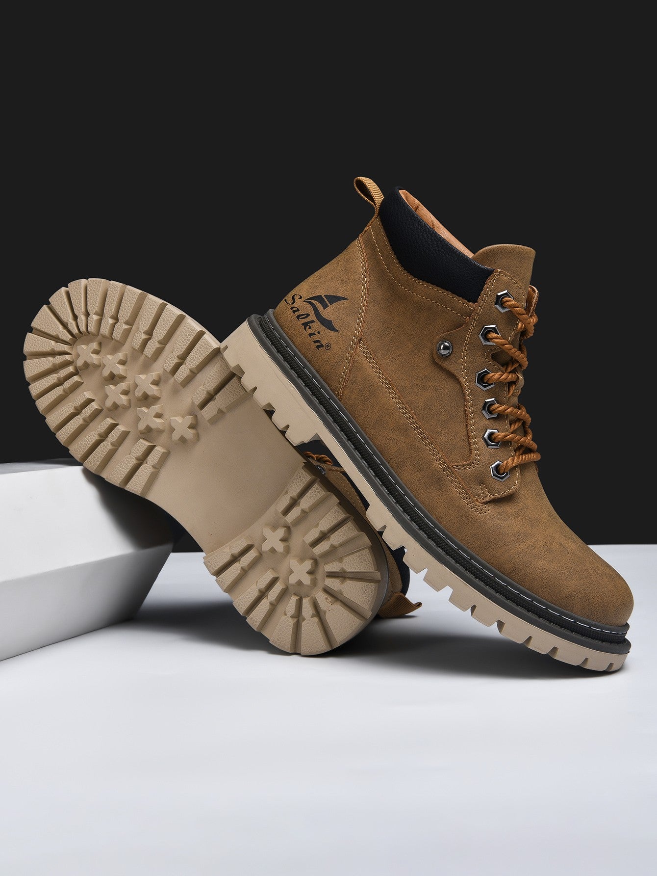 Botas Masculinas Feitas à Mão, Botas de Tornozelo de Inverno em Couro, Sapatos de Outono para Caminhada ao Ar Livre, Tênis, Botas Masculinas de Cano Alto, Calçados Antiderrapantes