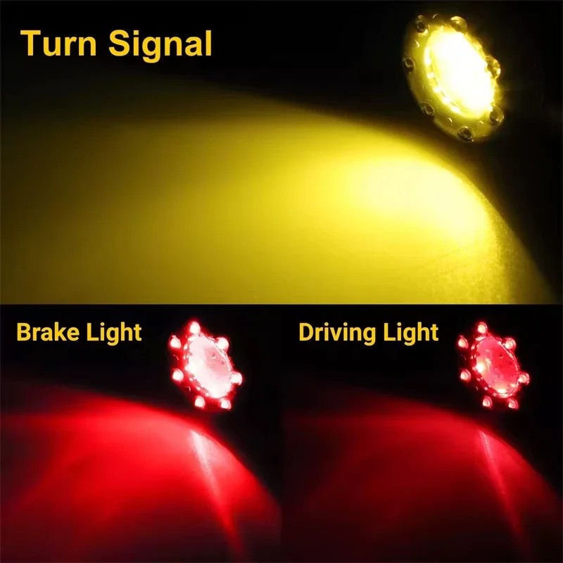 LED Motorcycle Bullet Taillight Motorcycle Turn Signal Brake Lamp Daytime Running Light Plastic Motorbike Refit Accessories
