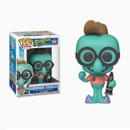 Anime Bob Esponja Modelo Funko Pop Calça Quadrada Boneco de Ação Tentáculos Figura de Vinil Decoração de Mesa Enfeite Brinquedo Edição Limitada Presente