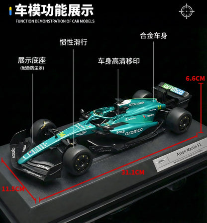 1:18 Aston Martin F1 Nº14 Fórmula Mclaren F1 Nº4 Carro Modelo Diecast de Metal Miniatura Presente de Feriado Enfeites Modernos para Casa