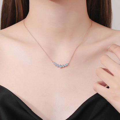 1.7-5.0ct D Cor Moissanite Feminino Pingente Prata Colar Para Mulheres Correntes Festa Noiva Joias Finas Colar de Prata Esterlina 925