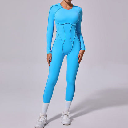 One-piece Yoga Jumpsuit Women Long Sleeved Set Quick Drying Yoga suit Gym Training Suit  Sportswear Bodysuits Women Fitness Set