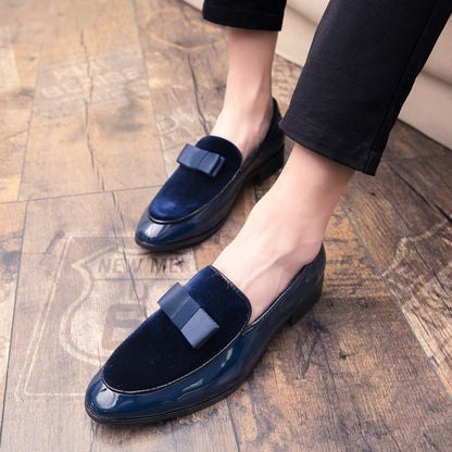 Yuppie Social Leather Shoes Men Classic Wedding Men's Dress Shoes Bow Formal Shoes For Men Slip On Loafers Man