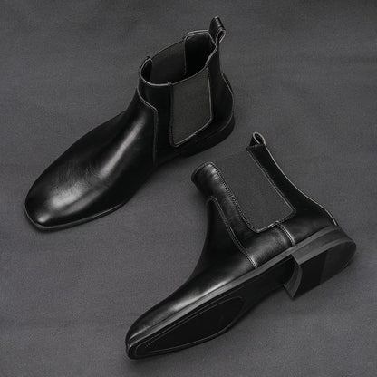 40~46 Botas Chelsea Masculinas 2024 Marca Confortável Moda Couro Botas Masculinas #KD431