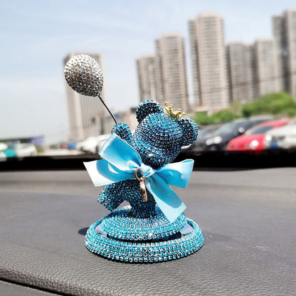 Nova Decoração de Interior de Carro Ornamento Fofo de Urso Balão de Desenho Animado Decoração Criativa de Personalidade com Diamantes para Console Central