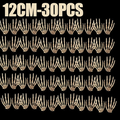 1 Pair Of Halloween Skeleton Hands Haunted House Bar Party Plastic Horror Props Dummy Hands Bones Halloween Scene Decor Supplies
