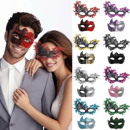 2PCS/set Couple Masks Lace Women Mask Men Painted Half Face Mask Eye Mask Set Party Masquerade Wedding Decoration Costume Prom