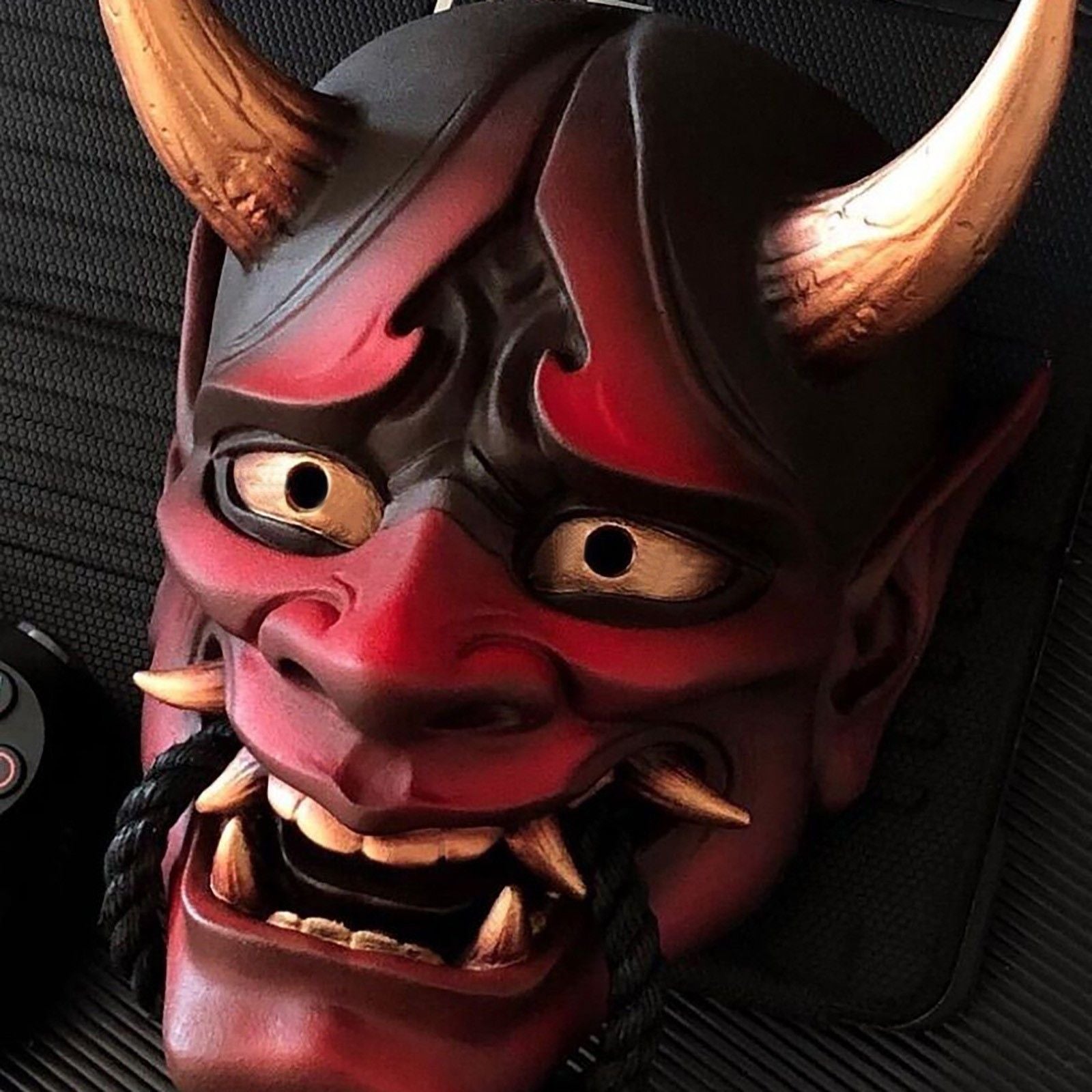 Halloween Prajna Mask Japanese Color Bonjour Noh Kabuki Demon Mask Hundred Ghosts Night Out Resin Ghost Samurai Props Party Mask