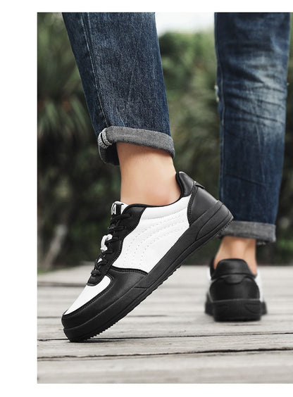 2025 New Mens Casual Shoes Leather Fashion Breathable Sneakers Anti Slip Travel Shoes Lace Up Flats Shoes Comfortable Men Shoes