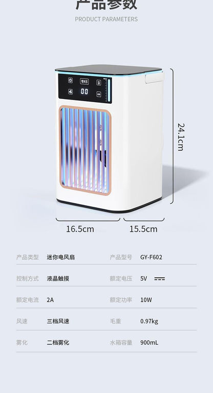 Ventilador de Ar Condicionado Inteligente Portátil Mini Ventilador Super Refrescante com 3 Velocidades Grande Tanque de Água Cooler de Ar Condicionador portátil