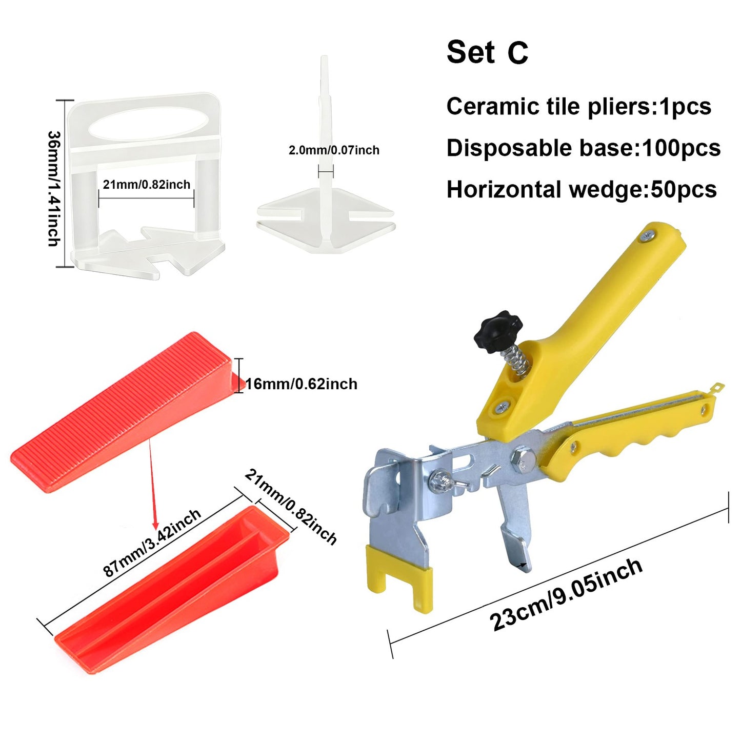 Kit Alicate Cunhas e Clips Niveladores de Revestimento de Chão e Parede para Ferramentas de Construção de 50-200 peças