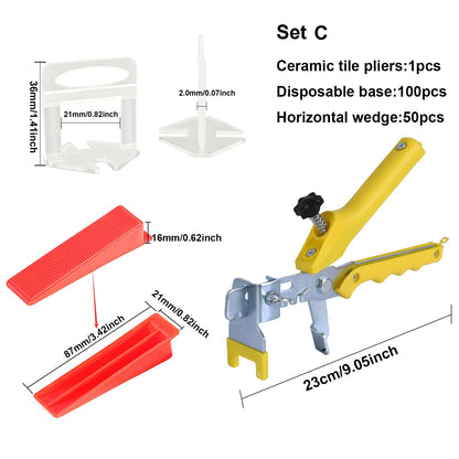Kit Alicate Cunhas e Clips Niveladores de Revestimento de Chão e Parede para Ferramentas de Construção de 50-200 peças
